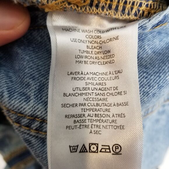 Free People WE THE FREE Denim Shortalls Size 26 Shorts Blue Jeans Roll Up Y2K - Picture 8 of 9